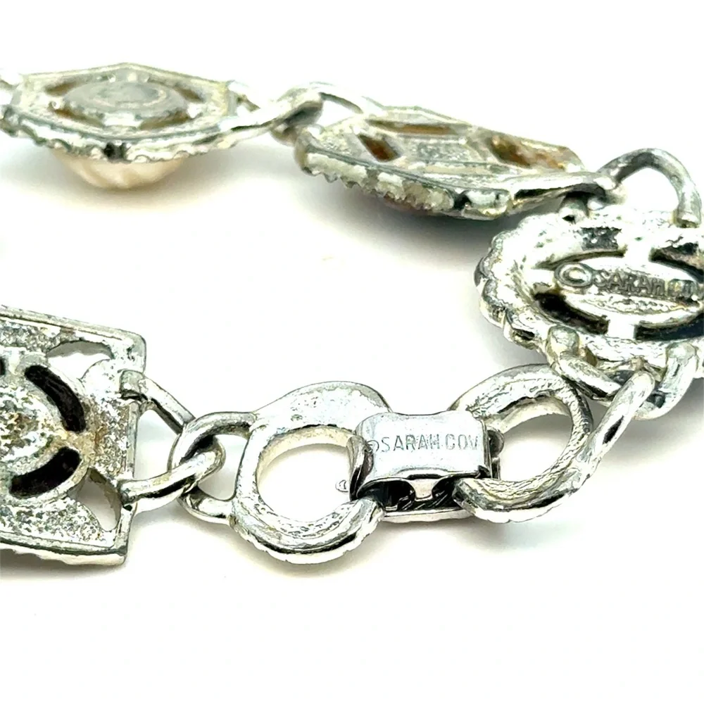 Sarah Cov. Multistone Silver-Tone Link Bracelet‎ -